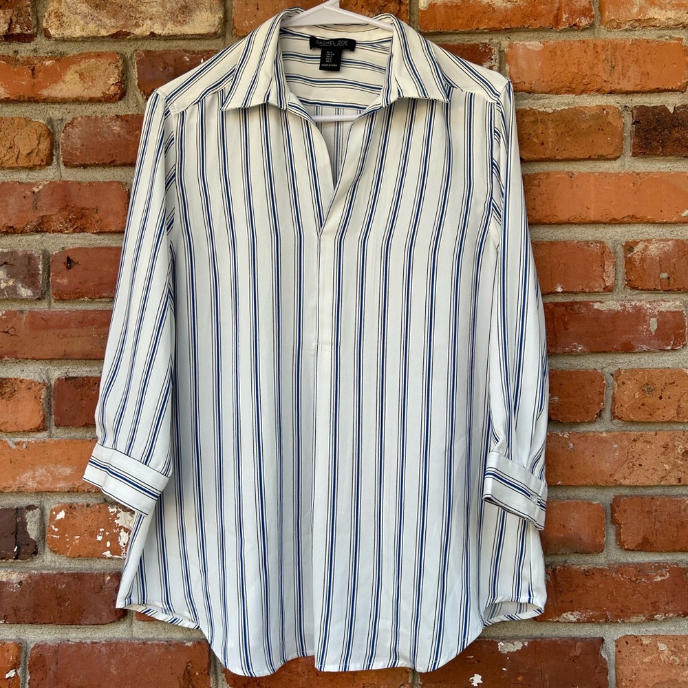 Rachel Zoe Striped Popover Blouse Small